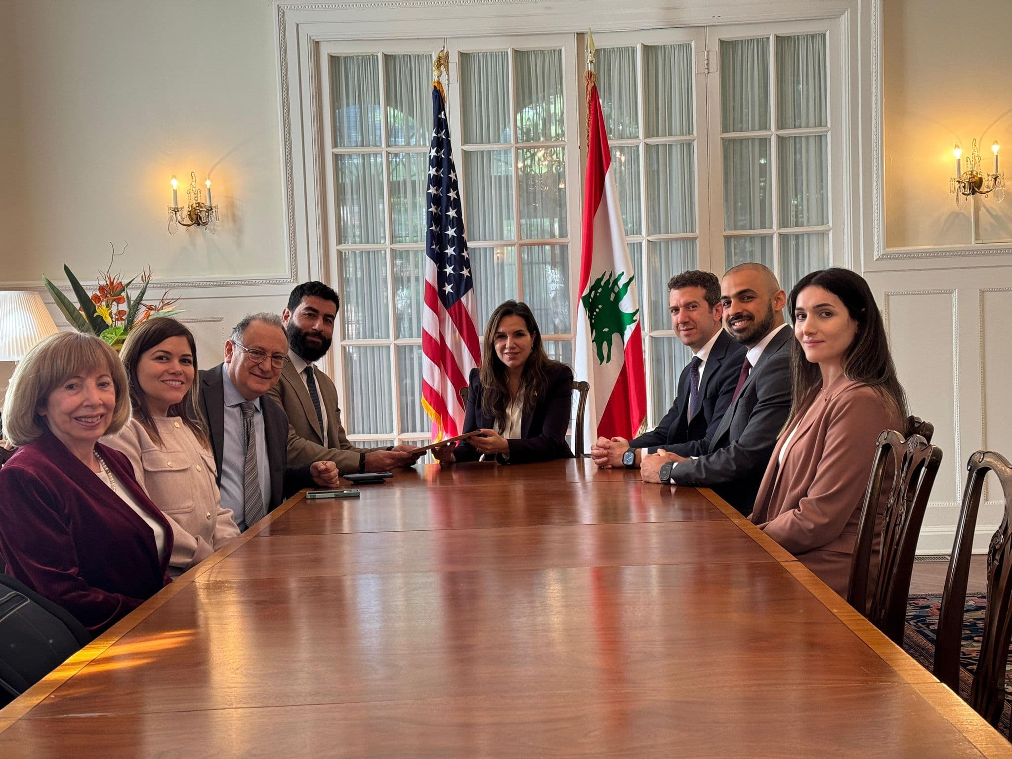 Lebanese diaspora representatives meeting at the embassy